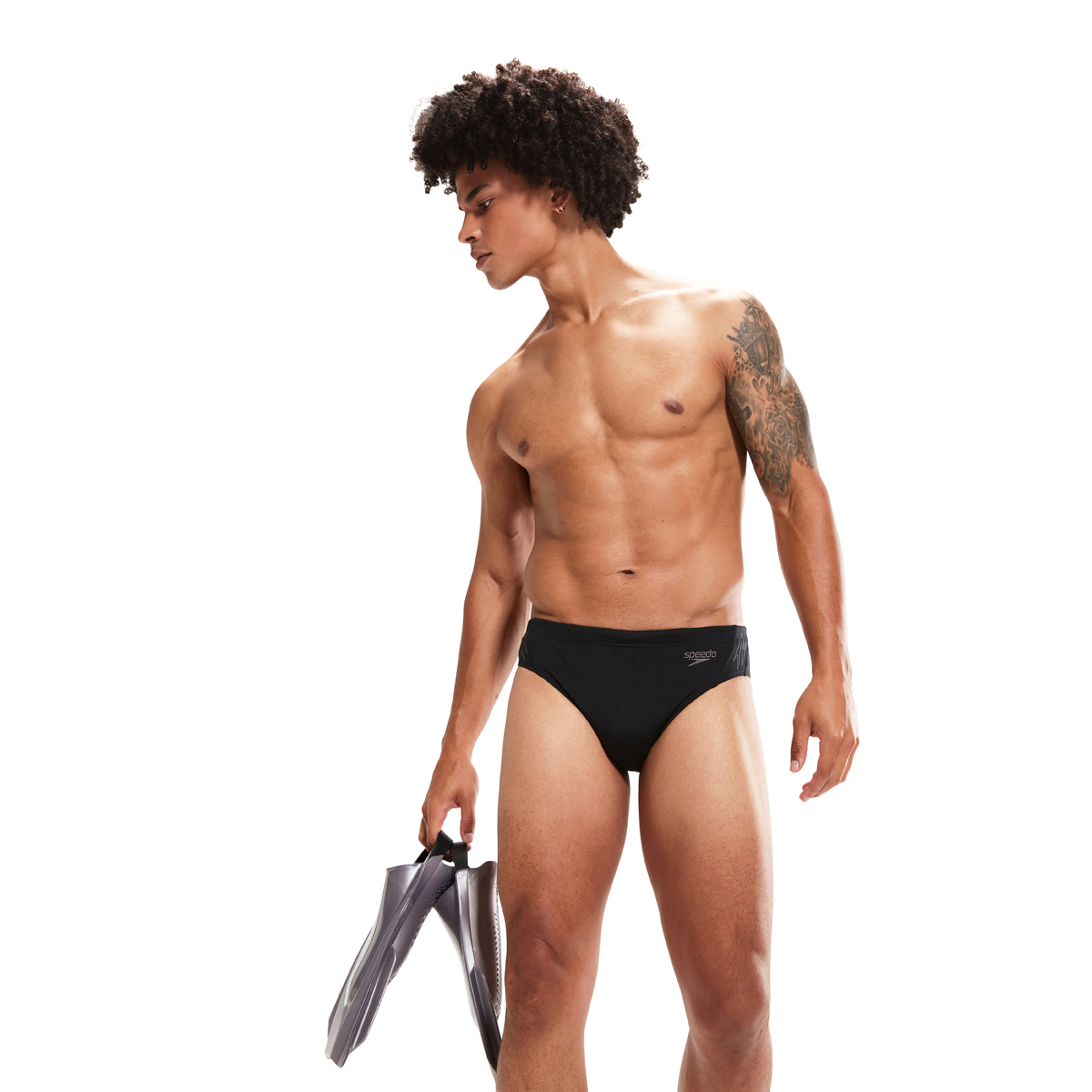 בגד ים תחתון לגברים | Hyper Boom Splice Brief Black/Grey