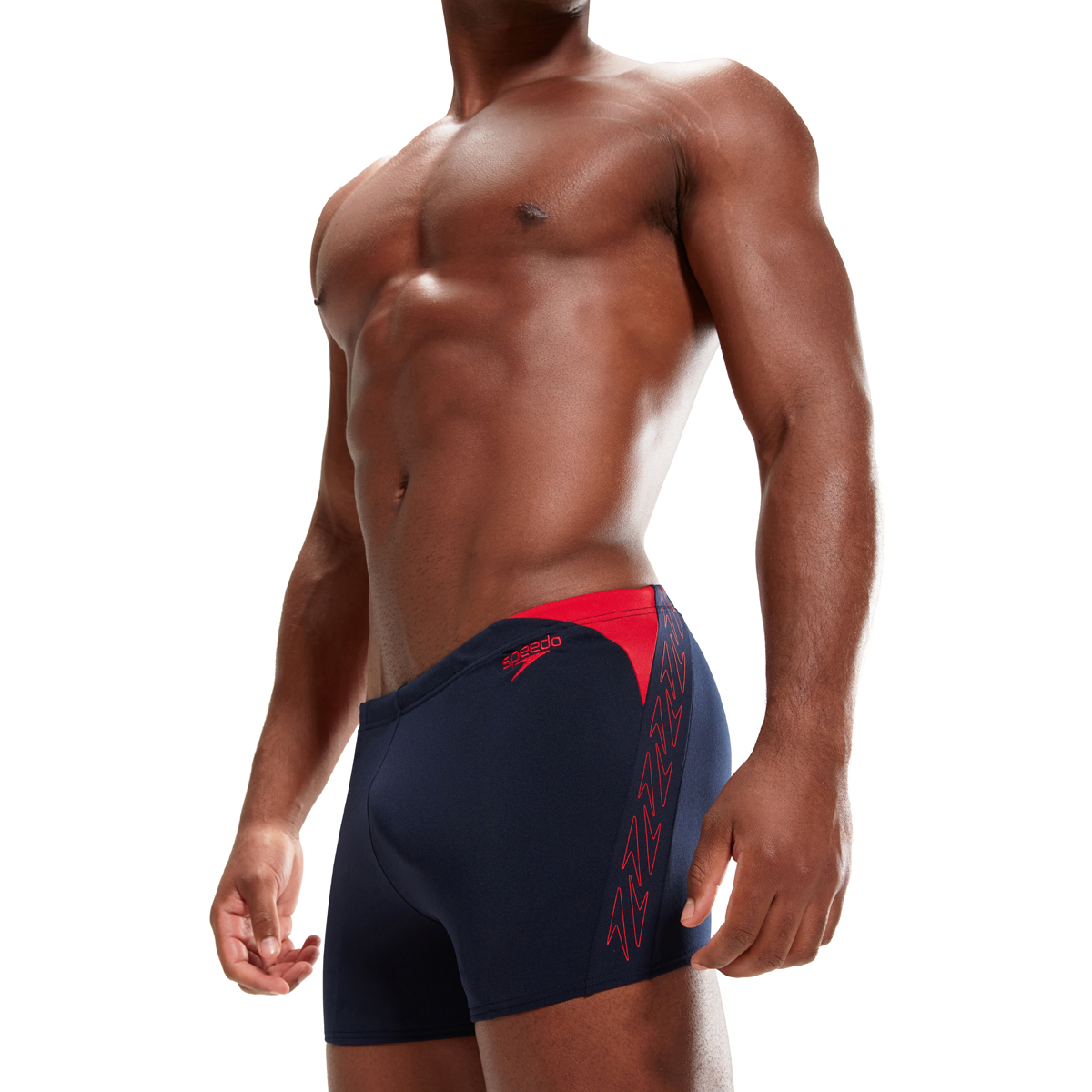 בגד ים מכנסון לגברים | Hyper Boom Splice Aquashorts Navy/Red