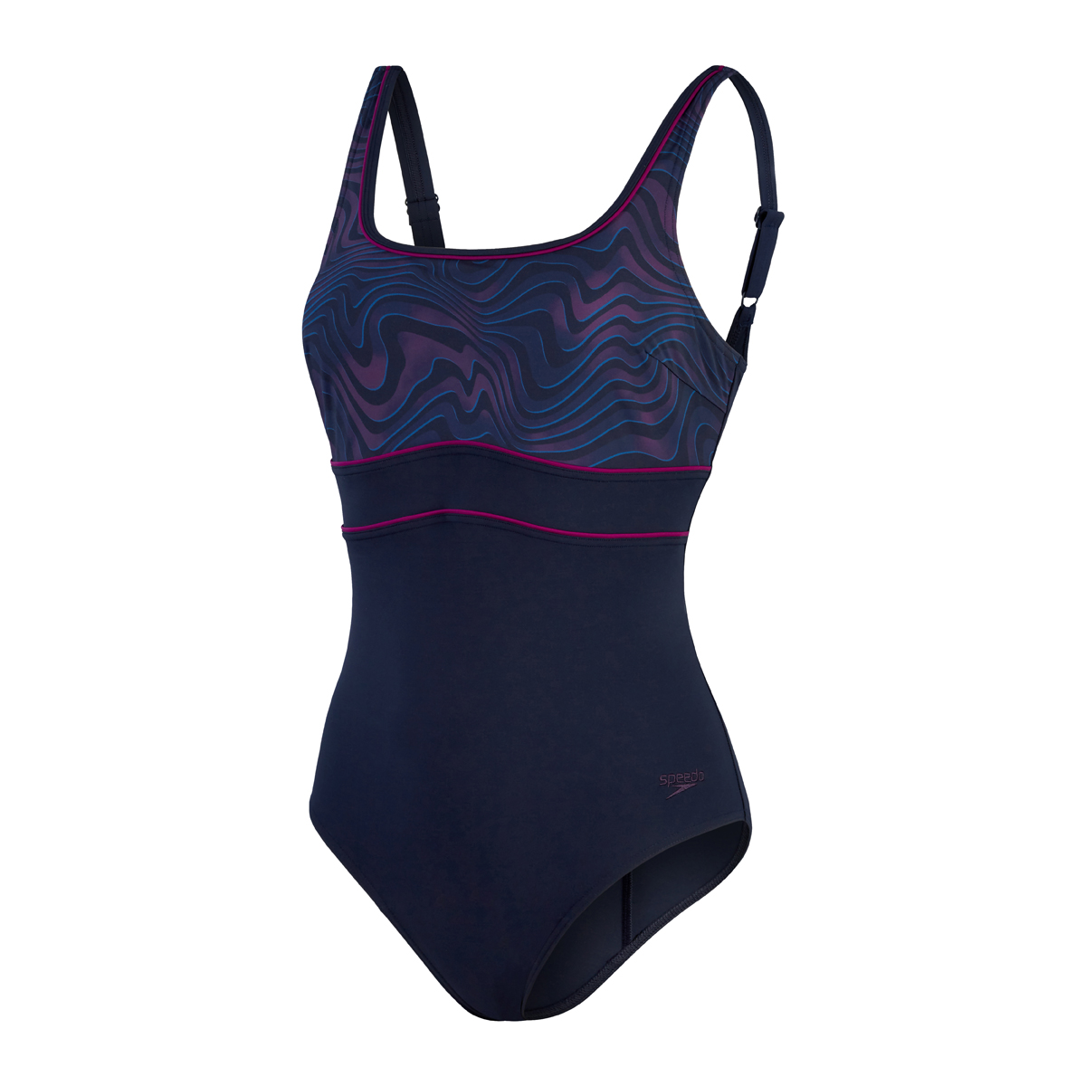 בגד ים מחטב לנשים | Shaping ContourEclipse Printed Swimsuit Navy/Plum