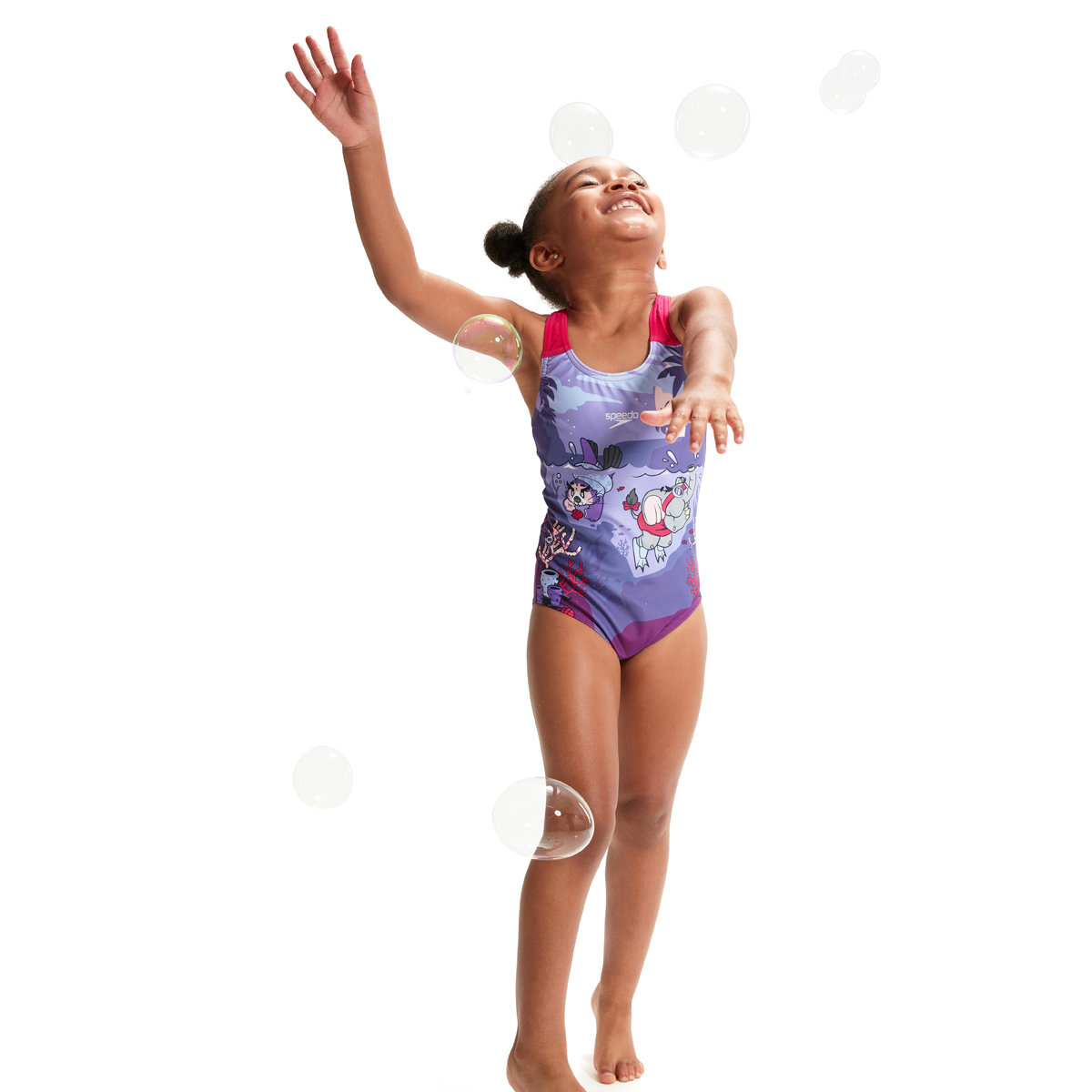 בגד ים שלם לפעוטת | Girl's Learn to Swim Crossback Swimsuit Purple