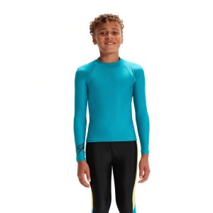 חולצת אנטי סאן ג'וניור | Junior Unisex Long Sleeve Rash Top Aqua/Black