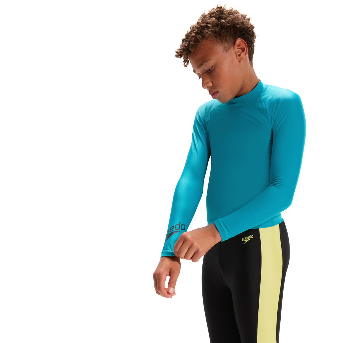 חולצת אנטי סאן ג'וניור | Junior Unisex Long Sleeve Rash Top Aqua/Black
