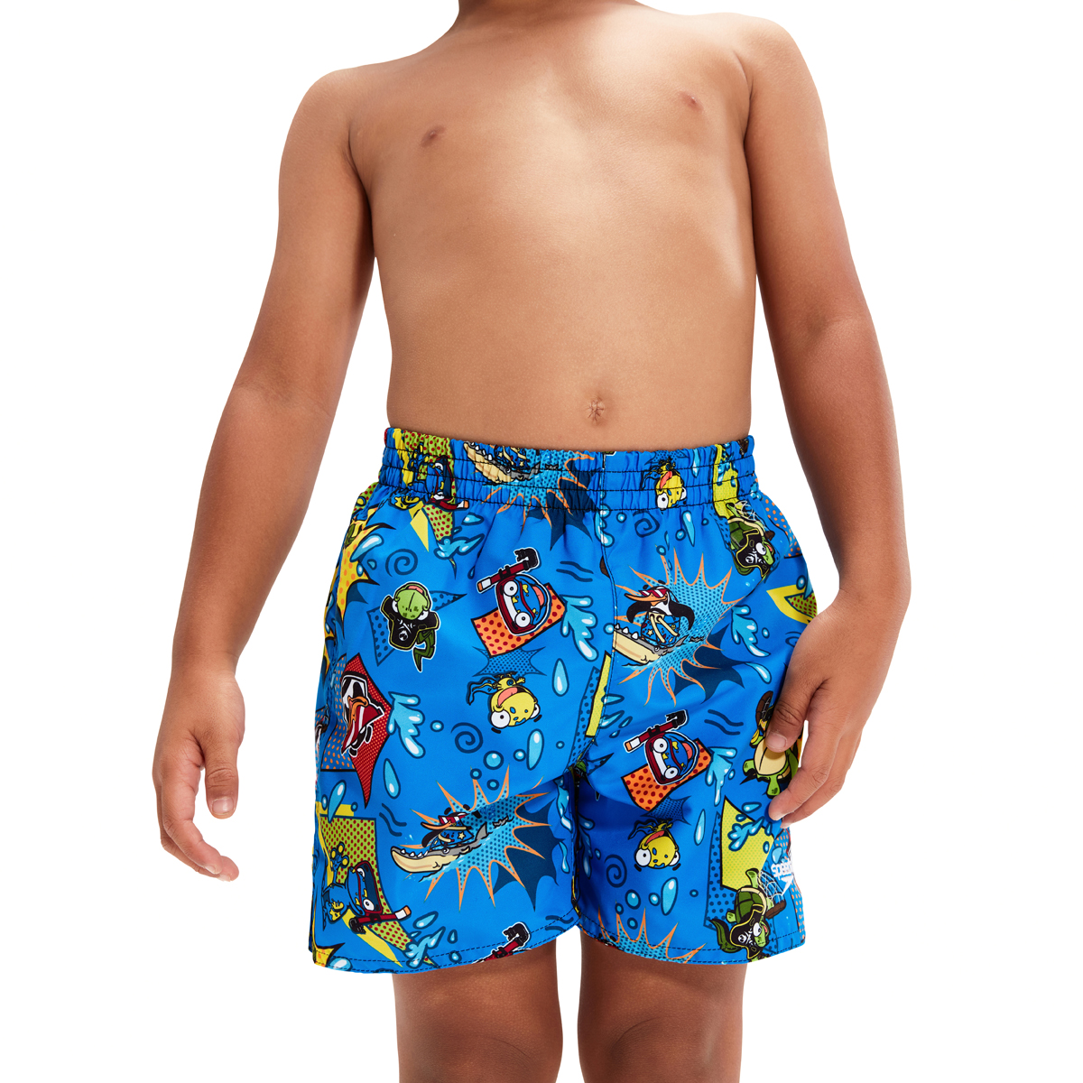 בגד ים לבנים | Boy's Learn To Swim 11" Swim Shorts Blue/Yellow