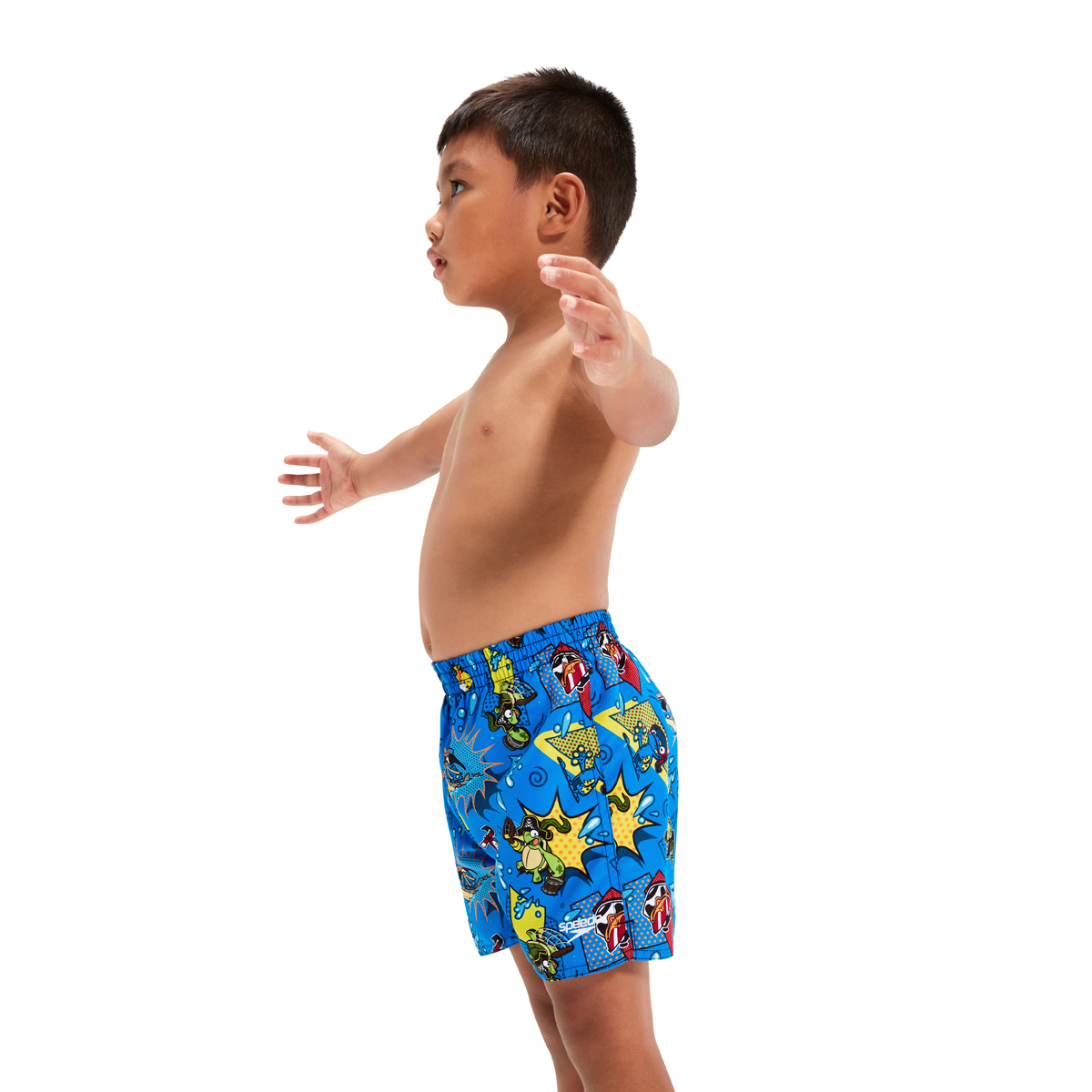 בגד ים לבנים | Boy's Learn To Swim 11" Swim Shorts Blue/Yellow