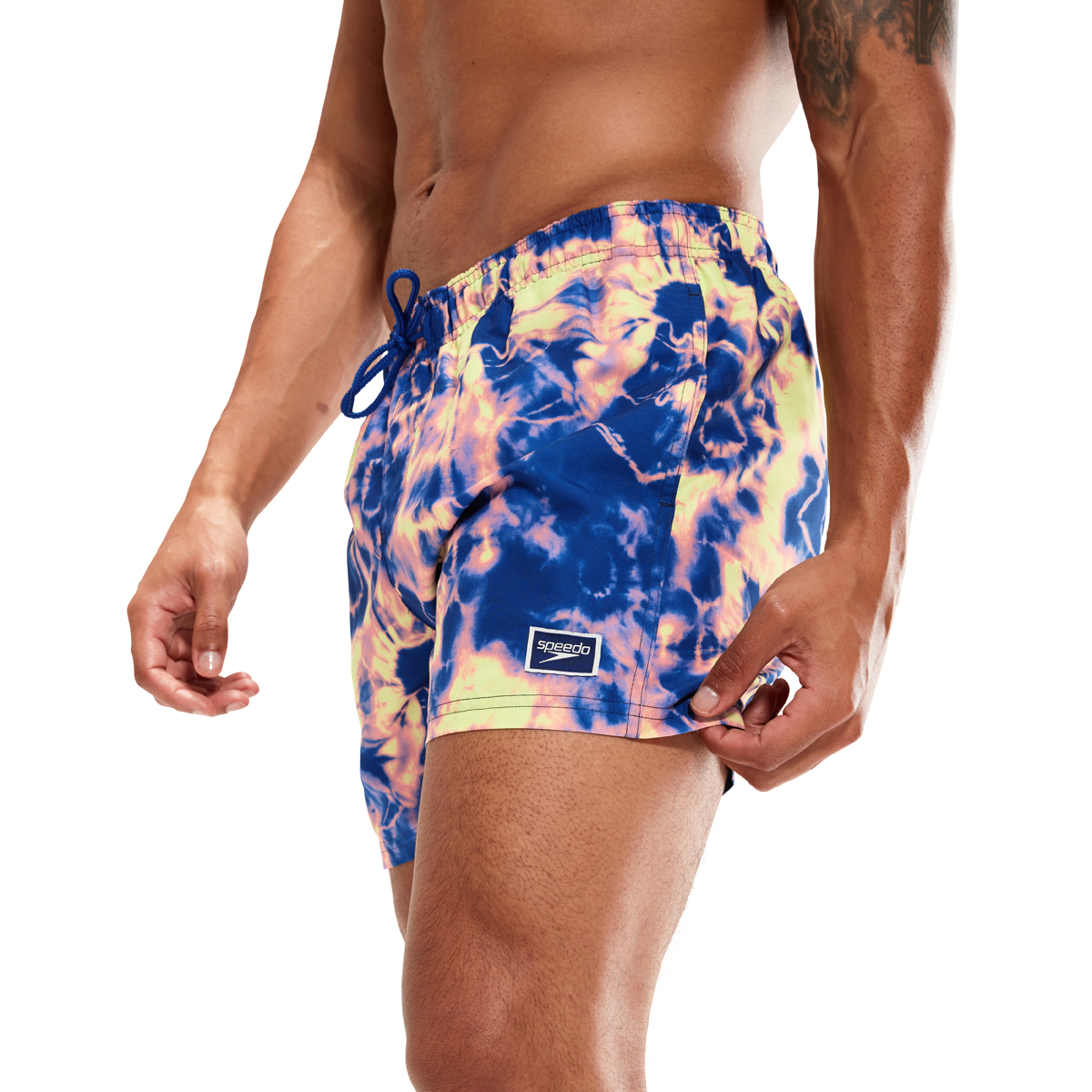 מכנס ים לגברים | Digital Printed Leisure 14" Swim Shorts Blue/Lilac