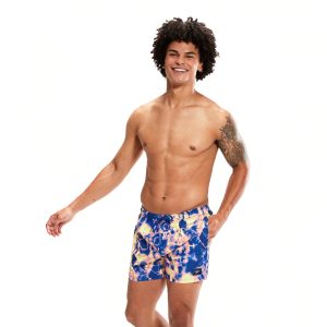 מכנס ים לגברים | Digital Printed Leisure 14" Swim Shorts Blue/Lilac